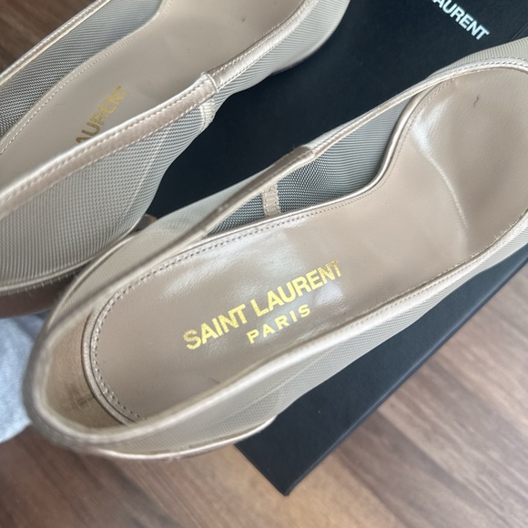 Saint Laurent Cream Stiletto Heels - Picture 7 of 7